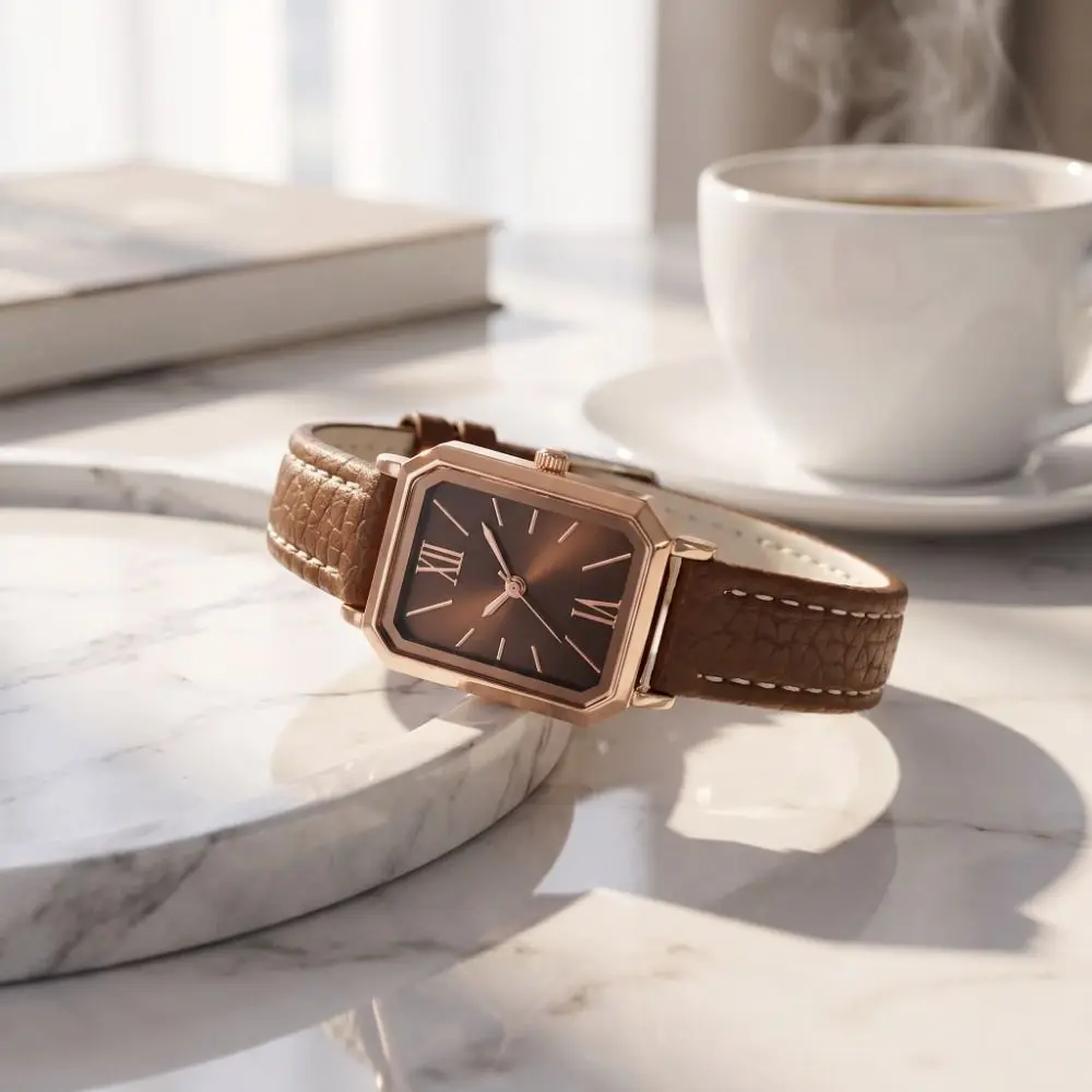 Elegant Women's Quartz Watch Exquisite Minimalist Women's Wrist Watch Simple Portable Vintage Female Clock Daily Use