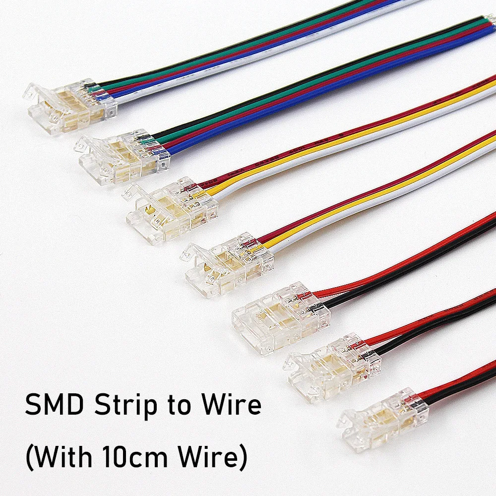 SMD LED-Drahtverbinder 2Pin 3Pin 4Pin Streifen zu Streifen lötfreie Mini-Schnalle RGB-Streifen zur Linie Schnellklemmenblock-Anschluss