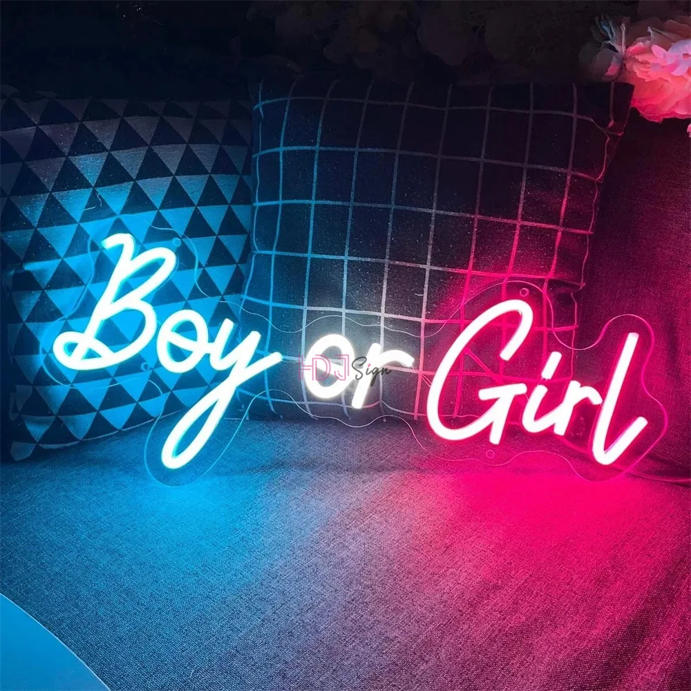 

Boy or Girl Neon LED Sign Custom Neon Lights Sign Wall Lamp Bedroom Decoration Party Living Room Home Decor Night Lights USB