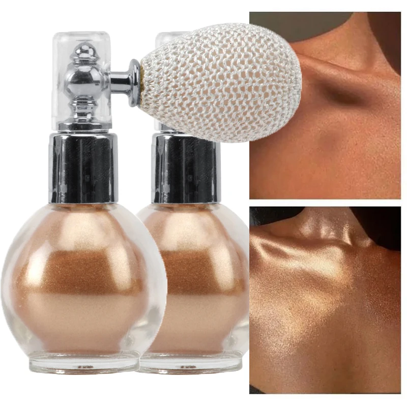 1pc glitter corpo destaque spray à prova dwaterproof água de longa duração brilhante diamante corpo bronzer spray destaque iluminador maquiagem cosméticos