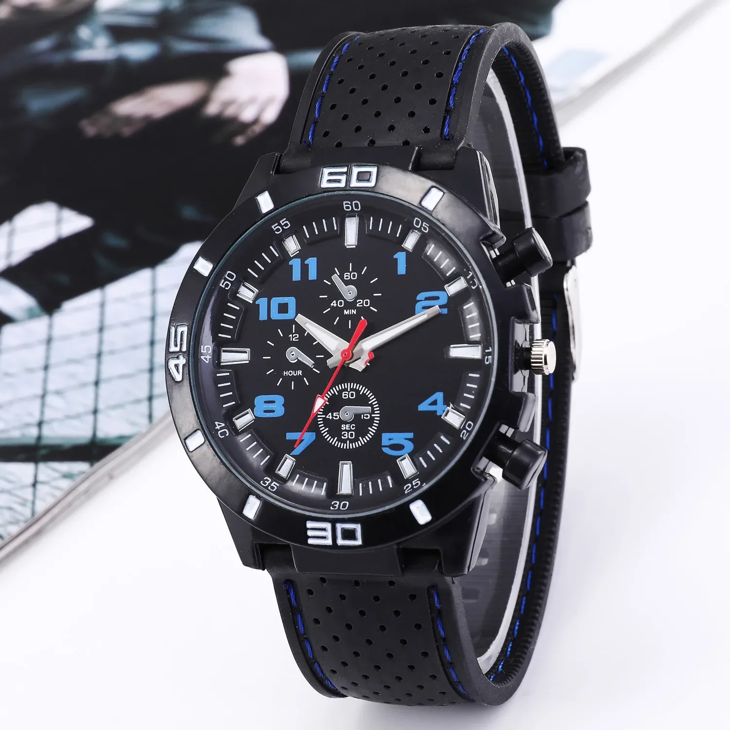 Luxury Brand Date Quartz Men Watches Male Clock Chronograph Silica Gel Fashion Sport Mens Wrist Watch Hodinky Relogio Masculino