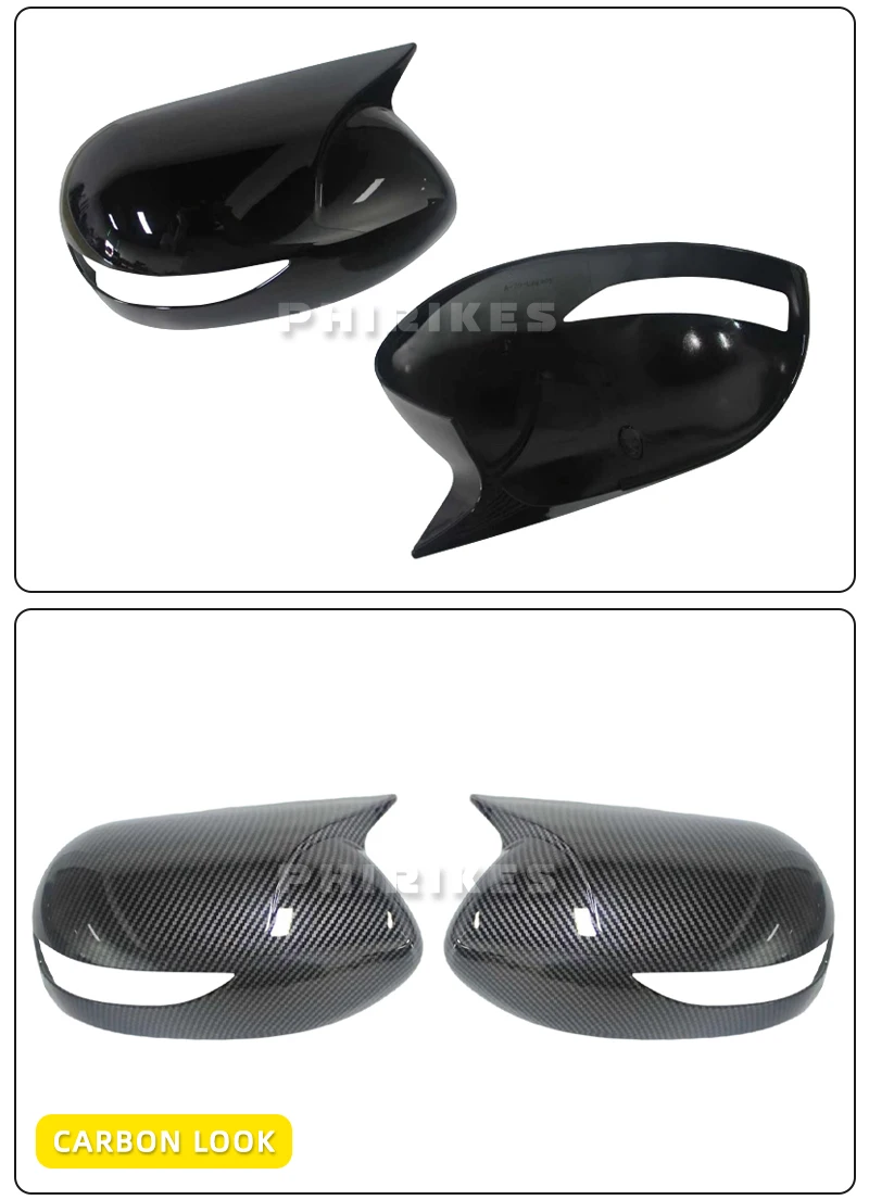 2 Stück für Subaru Legacy 2006 2007 Außenspiegel-Gehäuseabdeckung aus ABS, glänzend schwarz, Carbonfaser-Dekoration zum Aufkleben. – Detail 6
