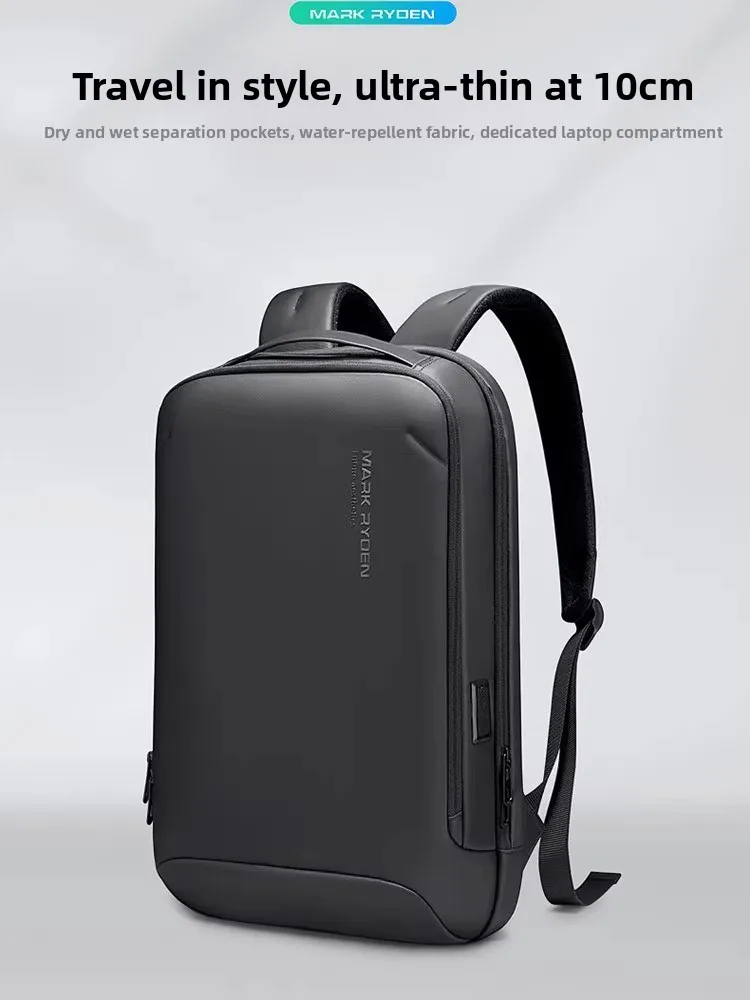 마크 라이든 남성용 경량 방수 6인치 노트북 백팩 옥스포드 천 캐주얼 스타일 지퍼 클로저 비즈니스 백팩