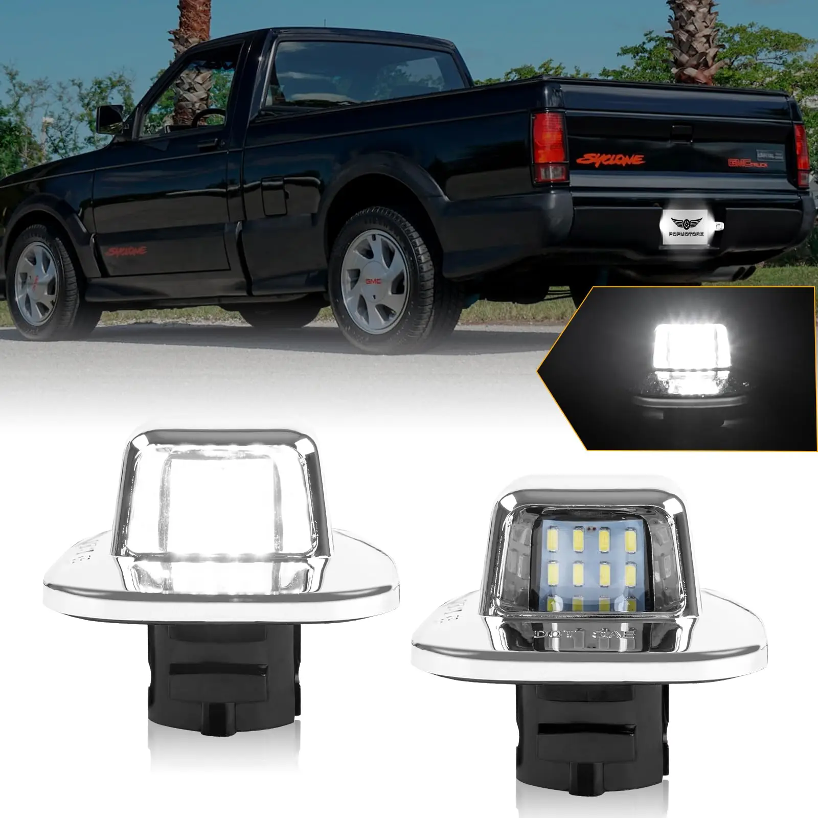 Chrome License Plate Lights For 1987-1994 Blazer 1988-1999 GMC C1500 C2500 C3500 K1500 K2500 K3500 Suburban Tahoe Sonoma YukoN