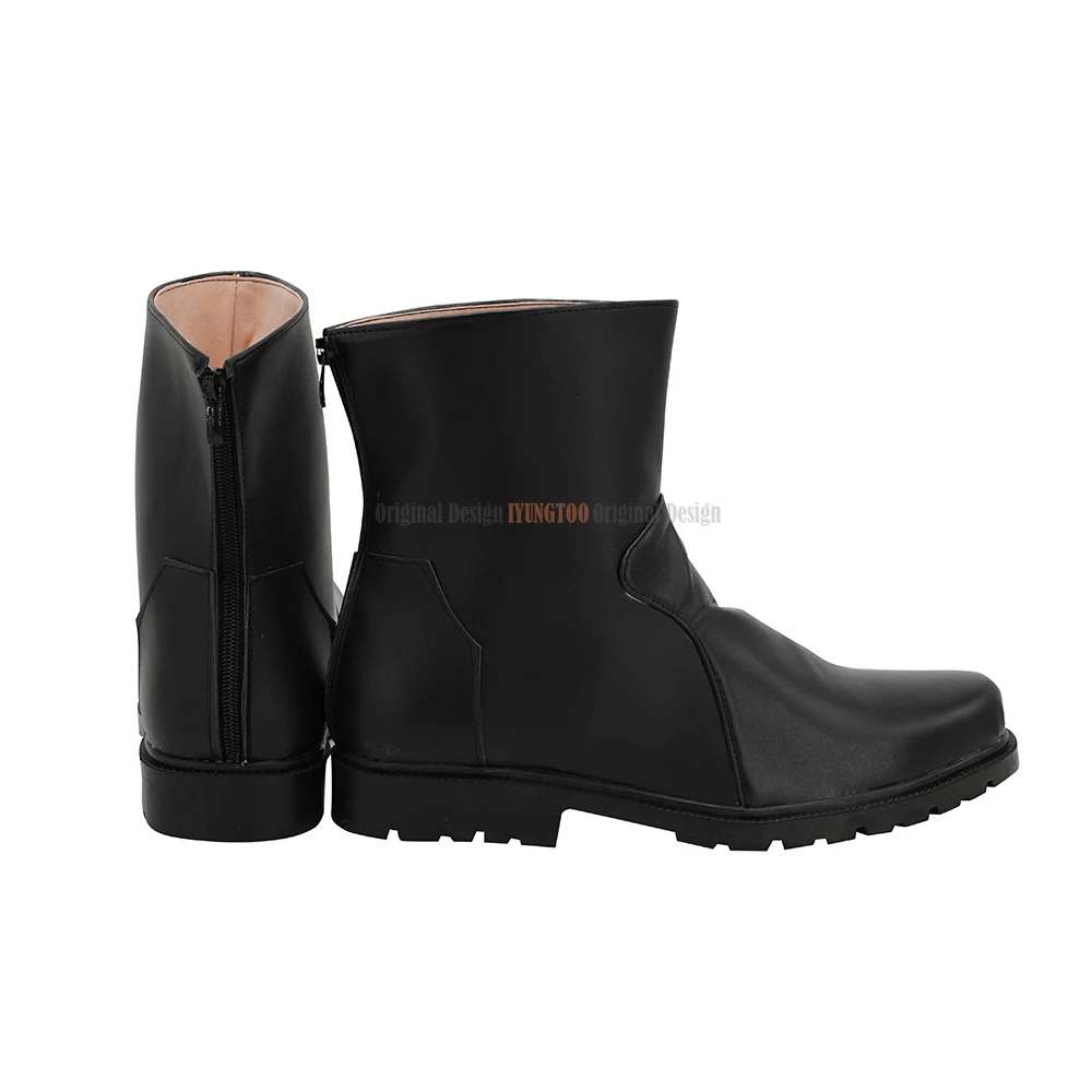 Sepatu Cosplay Rufus Shinra Final Fantasy VII Remake Sepatu Cosplay Rufus Sepatu Hitam Kustom untuk Uniseks