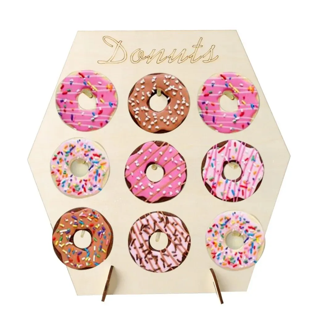 1pcs Wooden Donut Stand Dessert Doughnut Display Table Holder Donut Party Decoration Doughnut Holder WEDDING Supplies