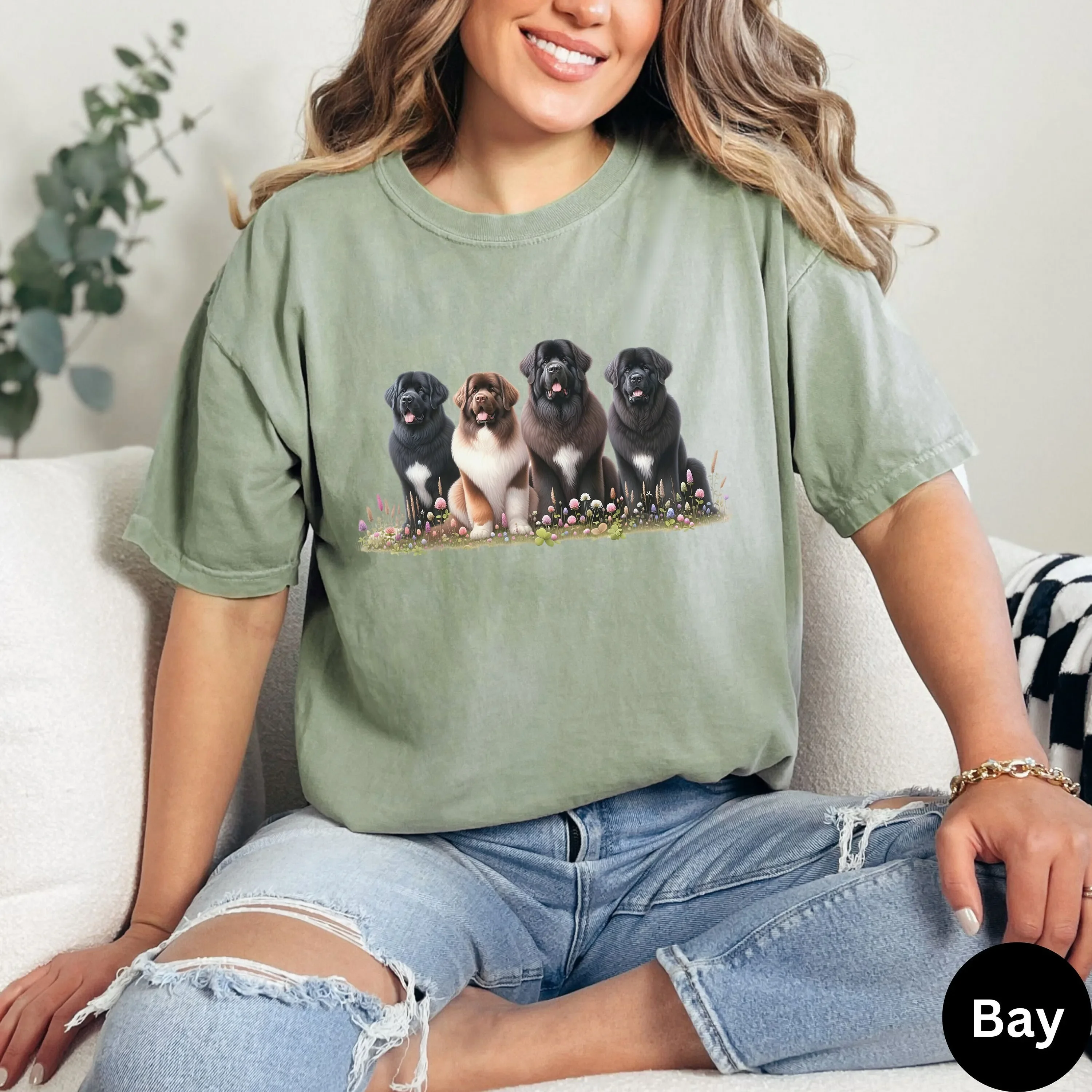 

Футболка Newfoundland Dog Mama для новорожденных, человек, цветочная мама, полевой цветок, садоводство, Hers
