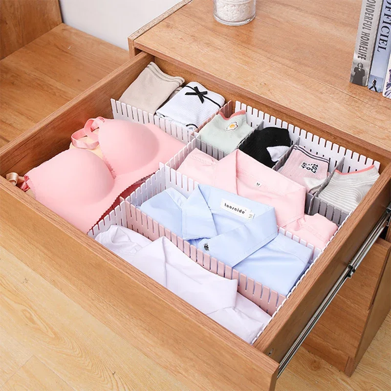 4PCS Adjustable Divider Board Household Storage Cabinet Combination Underwear Socks Sundries Drawer Organizer Home Storage