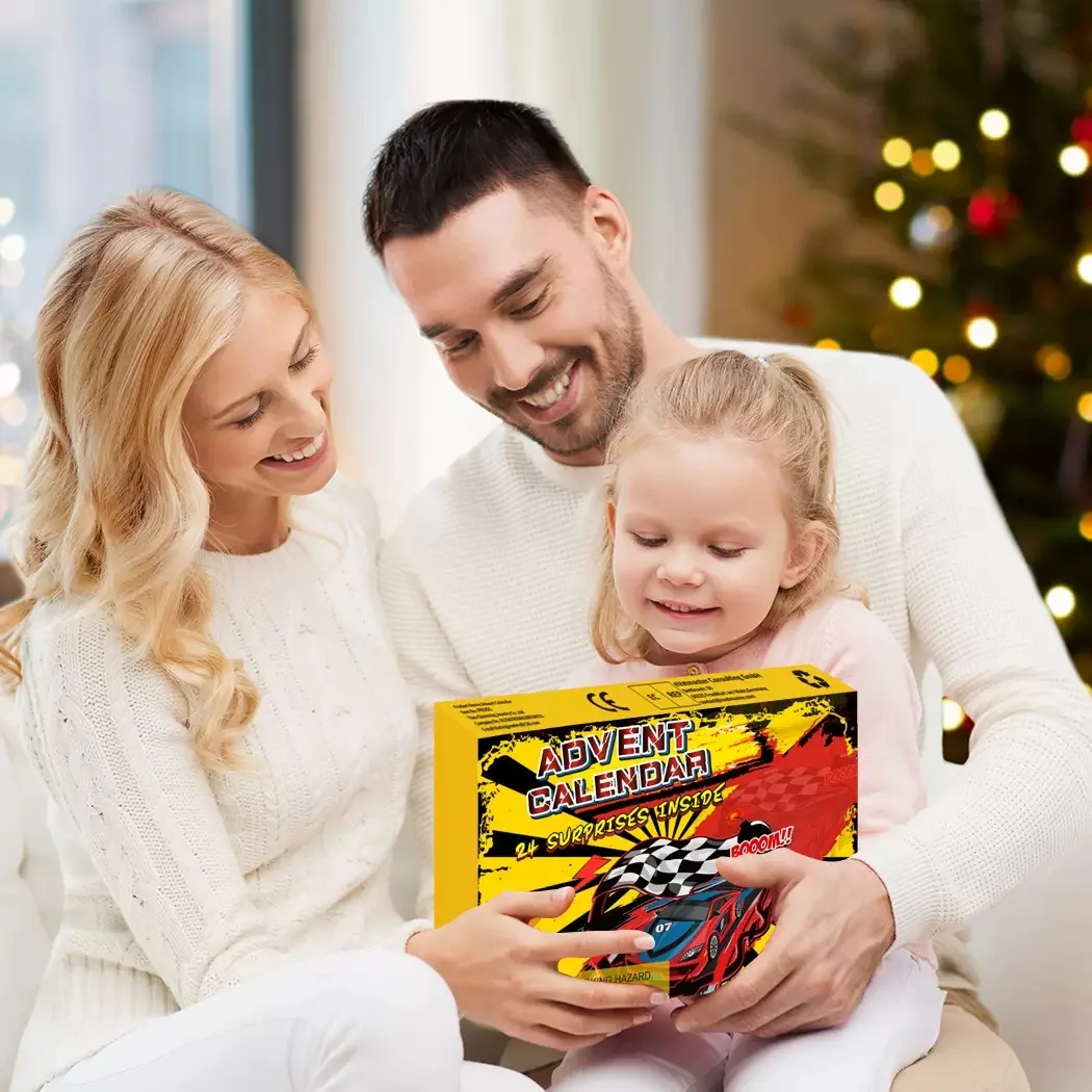 Calendario de Adviento de Navidad de 4 estilos, caja ciega de regalo, pulsera de juguete para coches, adorno para niñas, bolsa de regalo, caja de calendario de cuenta regresiva de Navidad