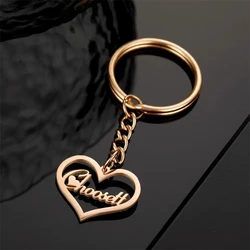 Custom Name Keychain Personalized Stainless Steel Pendant Keychains for Women Men Customized Nameplate Keyring Jewelry Gifts