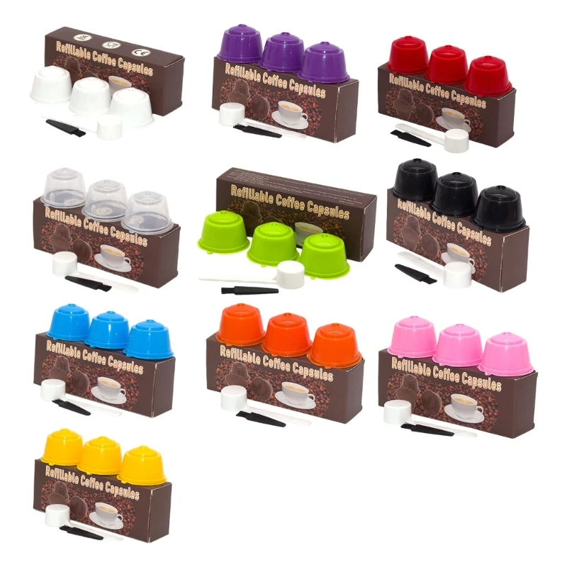 

Coffee Filters Cups Set with Convenient Brush and Spoon Included Plastic Texture