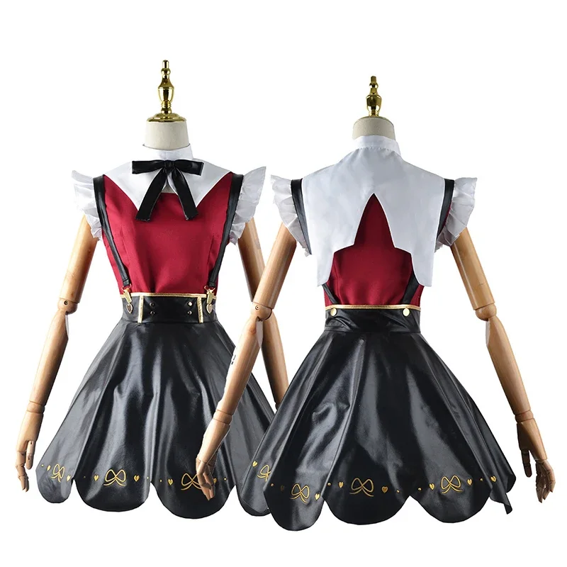 Anime Needy Girl Overdose Angel-chan Cosplay Costume Game Abyss KAngel Ame Chan Dress Party Carnival Leather Skirt JK Uniform