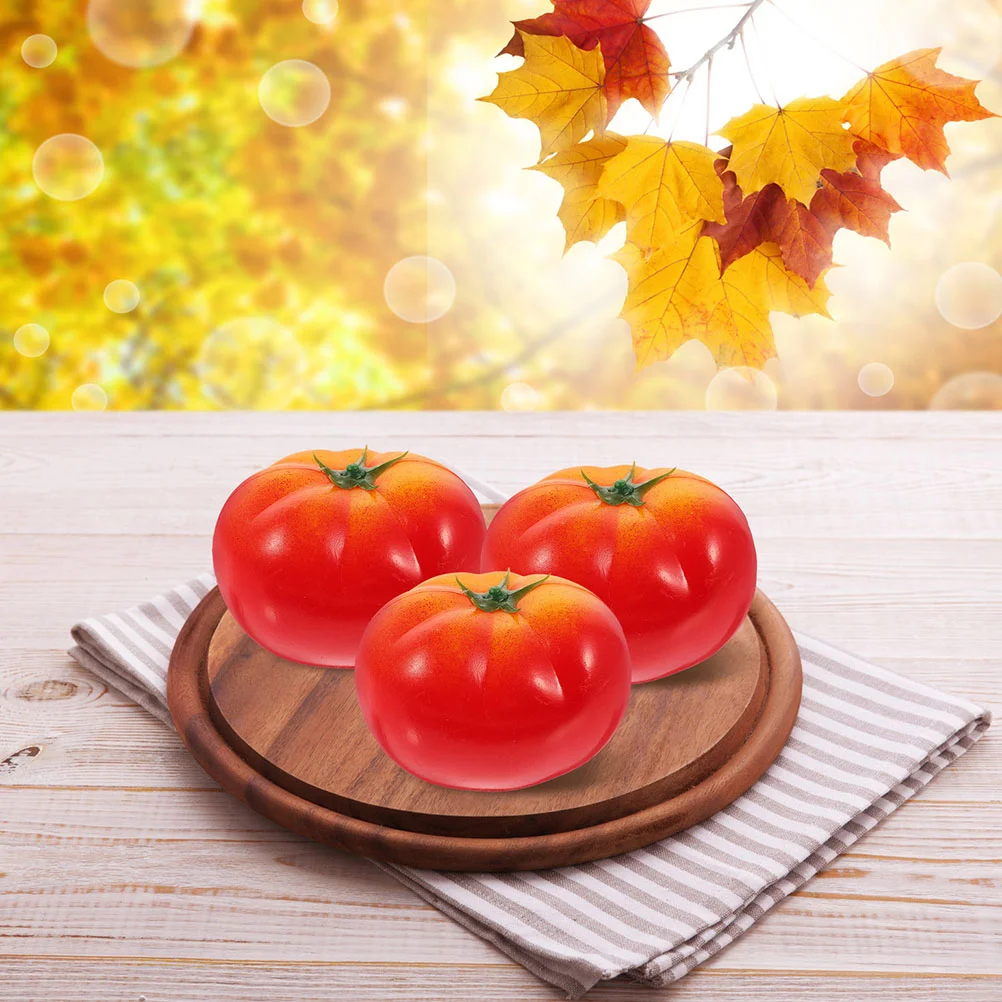 

6 Pcs Imitation Tomato Fake Model Vegetables Artificial Fruits Pops Simulation Models Lifelike Decorations Foam Plastic