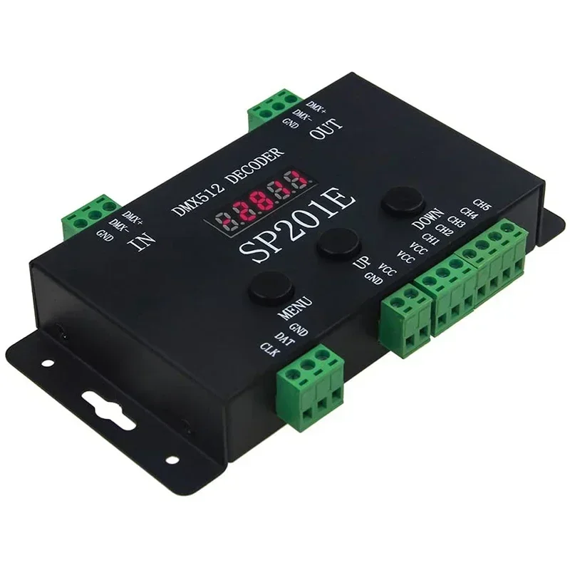 SP201E DMX512 Decoder DC 5-24V DMX Converter Controller DMX512/1990 to SPI Addressable Use for WS2811/WS2812B/WS2813/SK6812