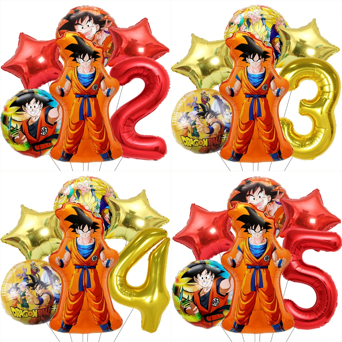 6 teile/satz Dragon Ball Luftballons Set Humanoiden Schwimmende Luft Cartoon Geburtstag Party Dekoration Lieferungen Liefern Geschenke Spielzeug Baby Dusche