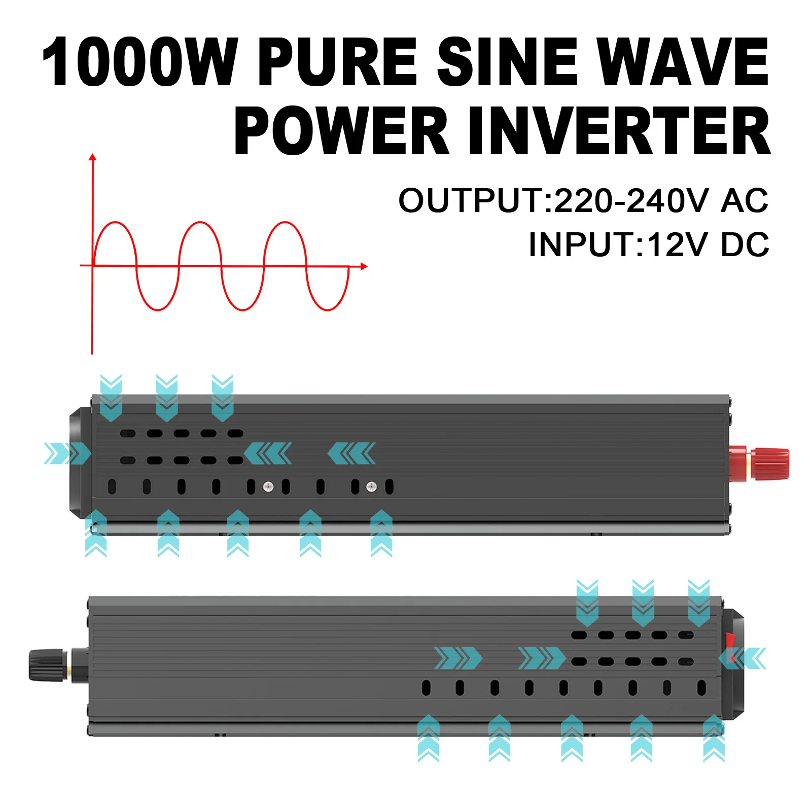 DATOU BOSS 1800W Omvormer Zuivere Sinus 12v 220v 50/60Hz EU Socket met Fans Type C USB 12v 220v Auto Omvormer 1000W 1500W