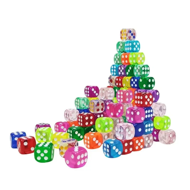 50PCS 14mm Colorful Transparent Dice Set - Rounded Edge Board Game Dice for Tabletop RPG, D&D, Casino, Party Games image 3