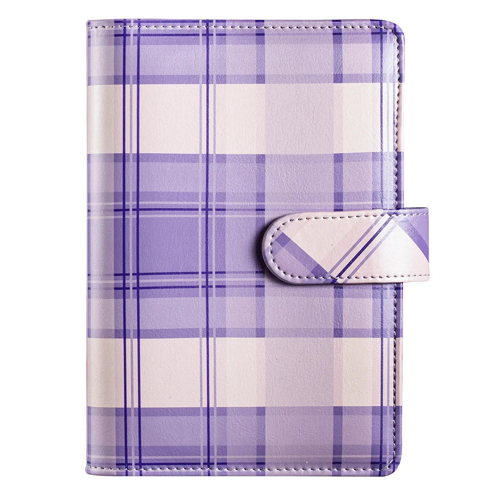 Imagem -02 - Recarregáveis Folhas Soltas Notebook Binder Cover Plaid Budget Binder Anel a6 Moda Carteira Binder