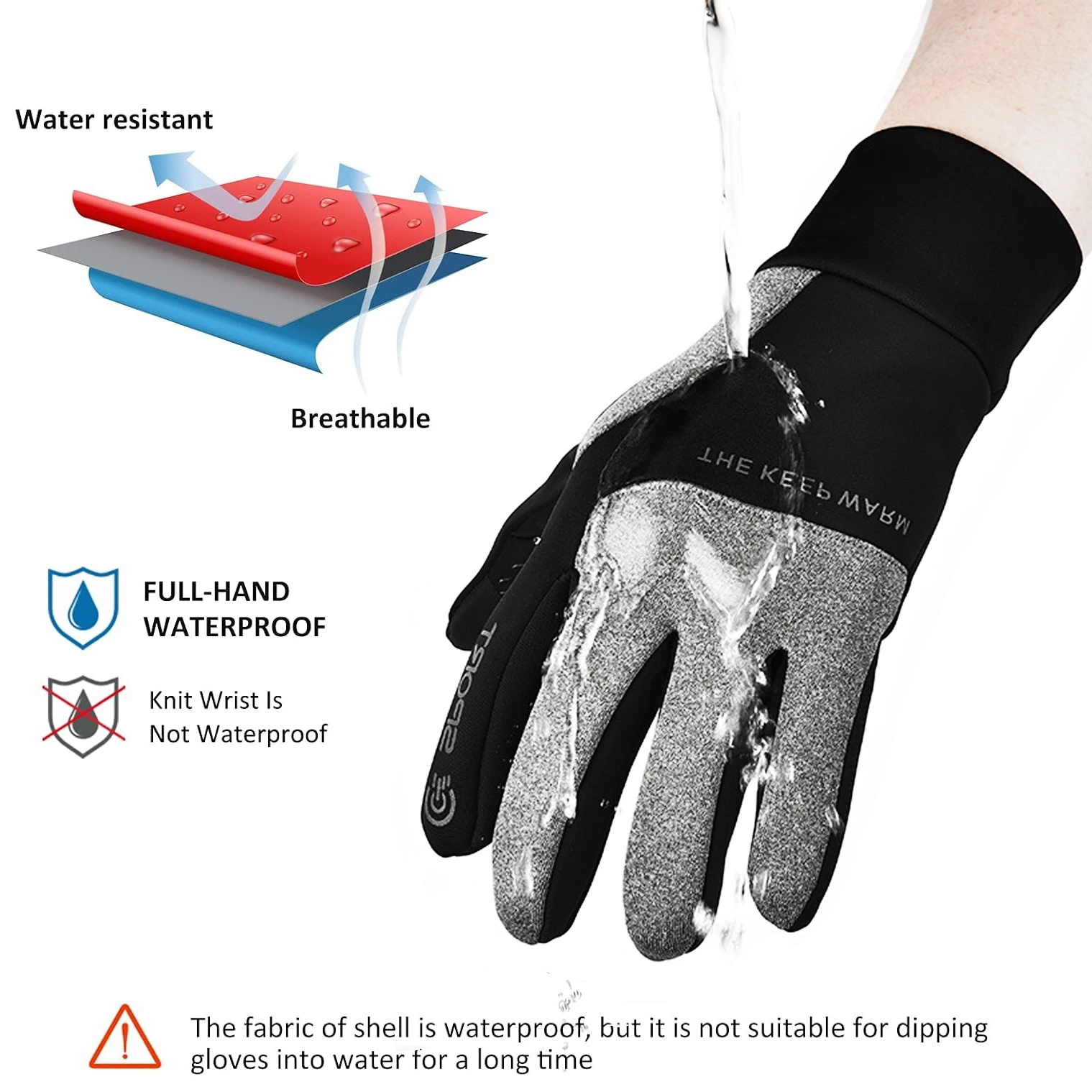 1 Paar Winter Thermische Handschoenen Mannen Vrouwen Touchscreen Waterdichte Anti Slip Handen Warm Voor Wandelen Rijden Fiets Fietsen