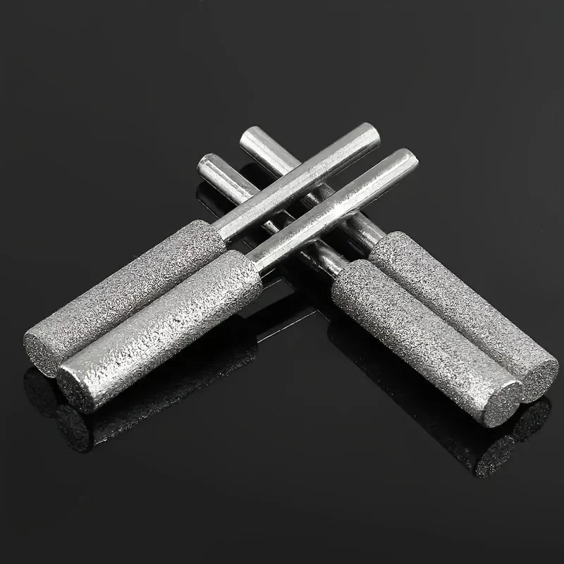 1Pcs Diamond Chainsaw Sharpener Set, Titanium Coated Corundum Grinding Bits, Rotary Tool Burr Stone Files for Chain Saw, Artific