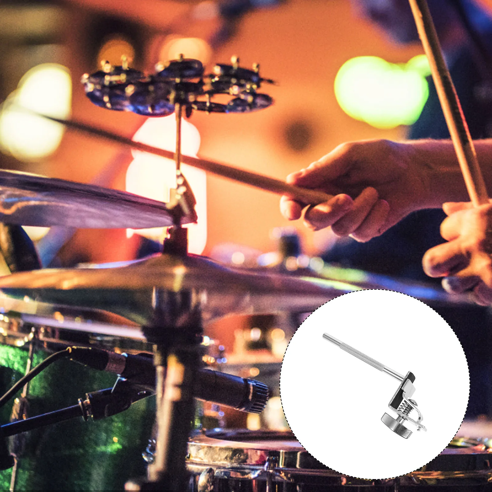 

Cow Bell Cowbell Clip Clamp Musical Instrument Holder Drum Mounted Silver Accessory Percussion