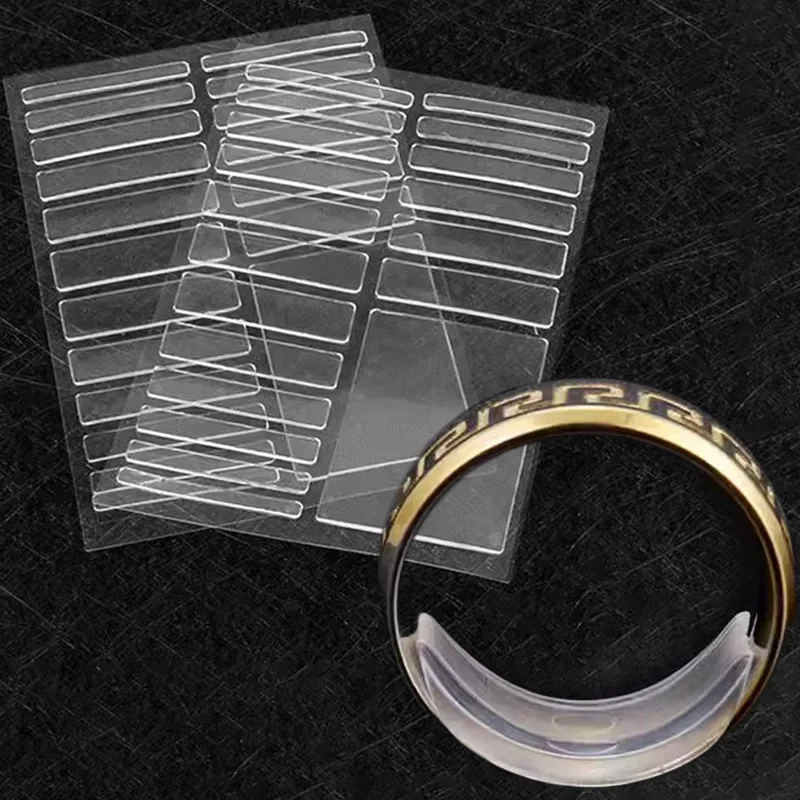 18pcs Ring Size Adjustment Stickers Cuttable Rings Resizing Pad Big Size Ring Anti Loss Solid Transparent Adjusting Sticker