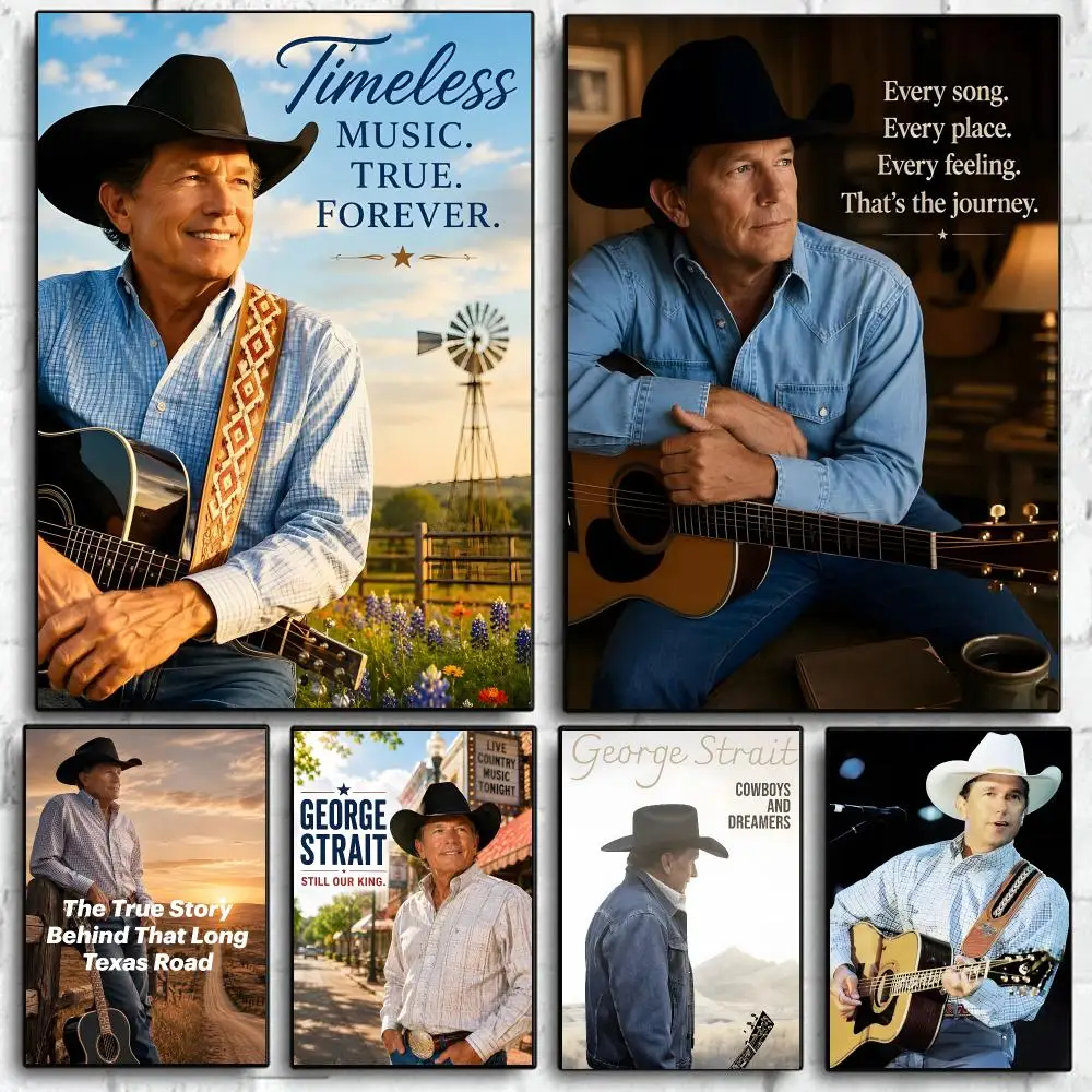 George Strait Singer Poster Art HD Advanced Aesthetic Printing Paper Wall Art for Living Room Home Decor
