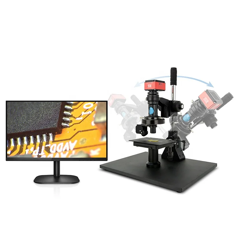 For Microscope Real 4K 3840 X 2160 Resolution Measuring Movetable Stage HD Industrial Camera Digital 3D Microscope