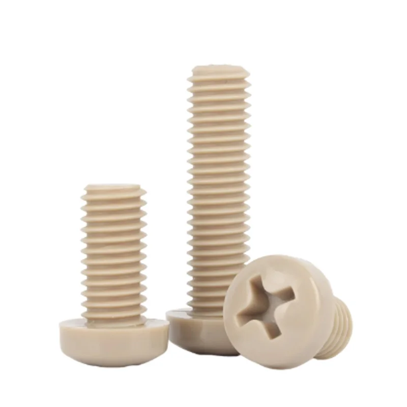 PEEK Plastic Phillips Pan Round Head Bolt M1.2 M1.4 M1.6 M2 M2.5 M3 M4 M5 M6 M8 High Strength High Temperature Resistance Screws