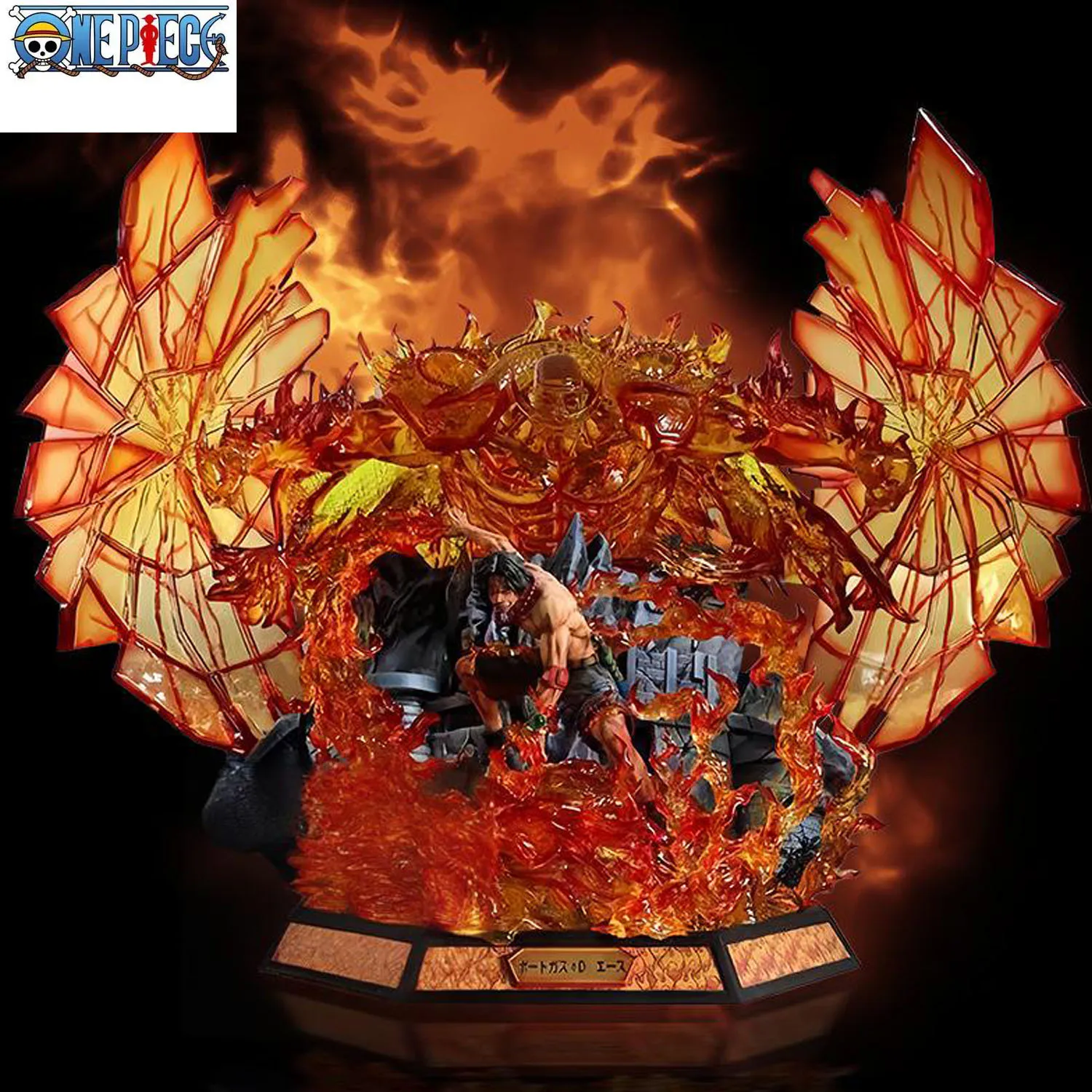 35 cm One Piece Edward Newgate Whitebeard Ace Portgas D Fire Fist Resin GK Statue Figur Anime Geschenk Sammlerstück Modell Dekor
