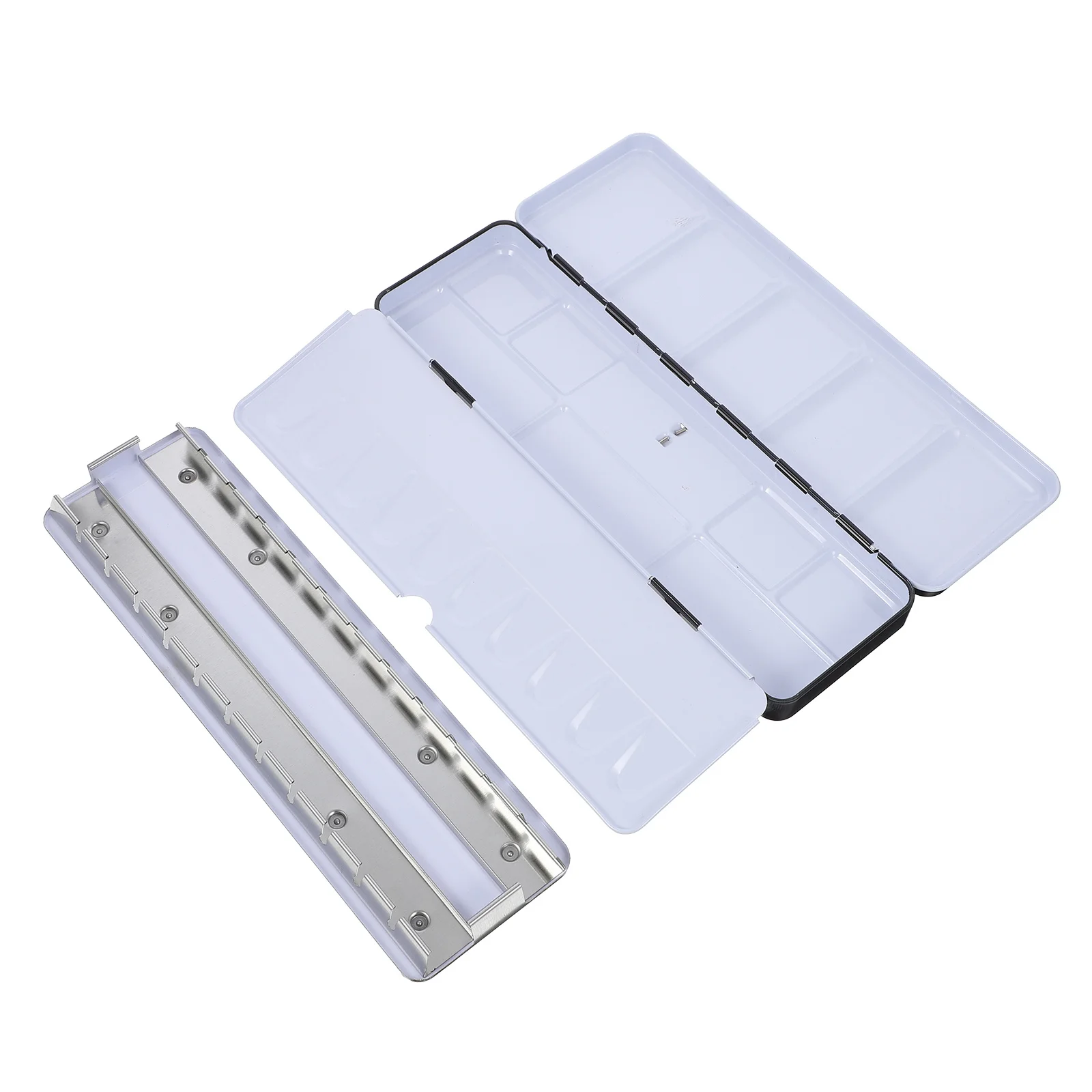 

Large Watercolor Empty Box Metal Paint Case Black Compact Lightweight Storage For Artists Pigment Container Fillable Tin Pot Pan