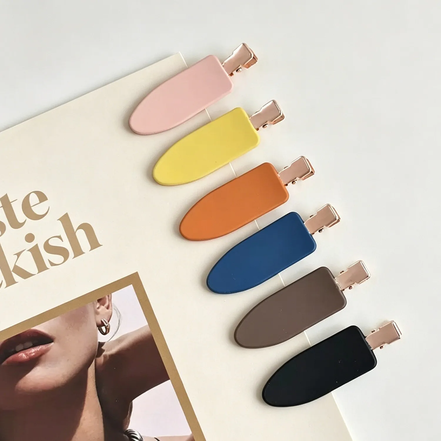 4PCS Matte No Bend Hair Clips Hairpins Women Candy Side Hair Barrettes No Crease Duck Bill Clips Makeup Girls Hair Accessories
