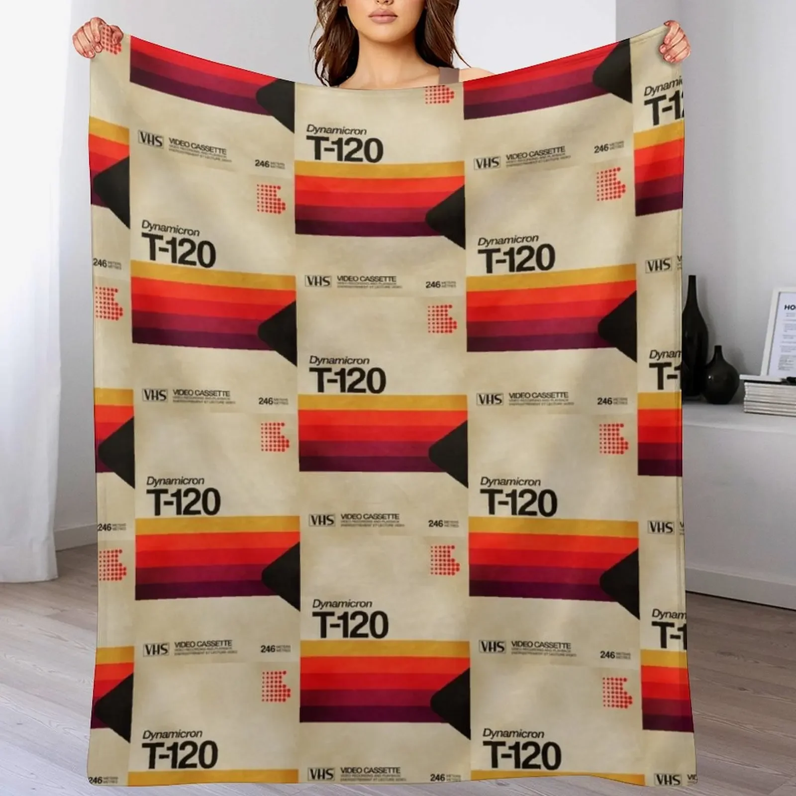 

VHS Cassette 80s Throw Blanket Soft Big Vintage heavy to sleep Designers Blankets