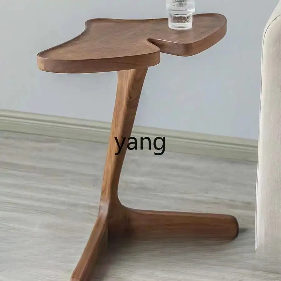CX1 black walnut edge table, small coffee table next to modern simple sofa