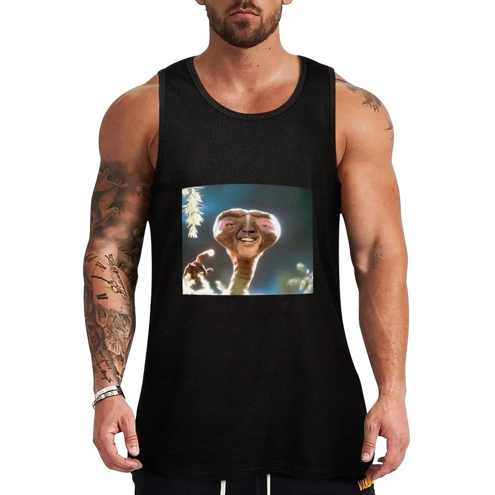 

Nicolas Cage as ET Tank Top anime top bodybuilding for men men clothes