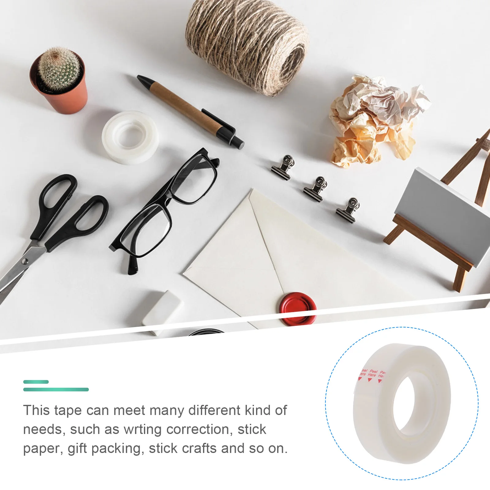 

6 Rolls Writable Tape Invisable Correction Frosted Masking with Dispenser Matting Film Clear Office