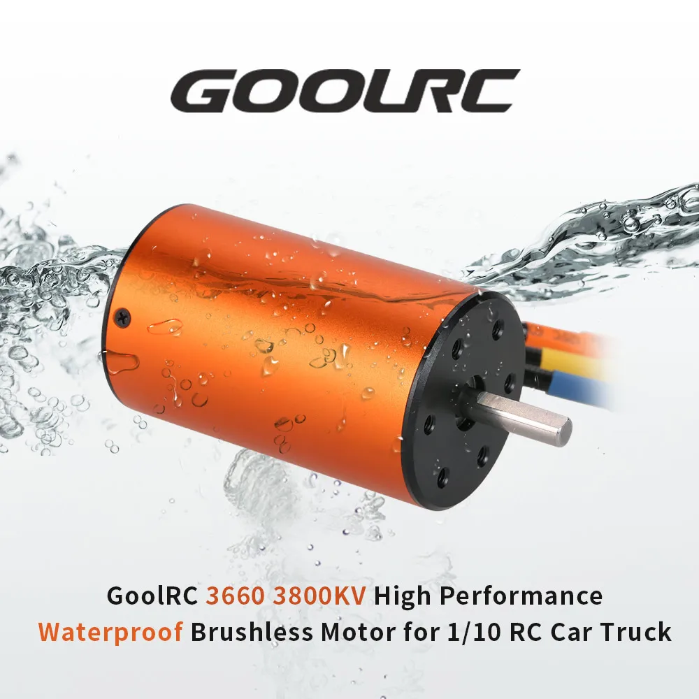 3660 3800KV Brushless Motor 5mm Shaft Diameter Waterproof 4 Pole 12 Slot High-torque Motor for 1/10 RC Car Truck Quadcopter
