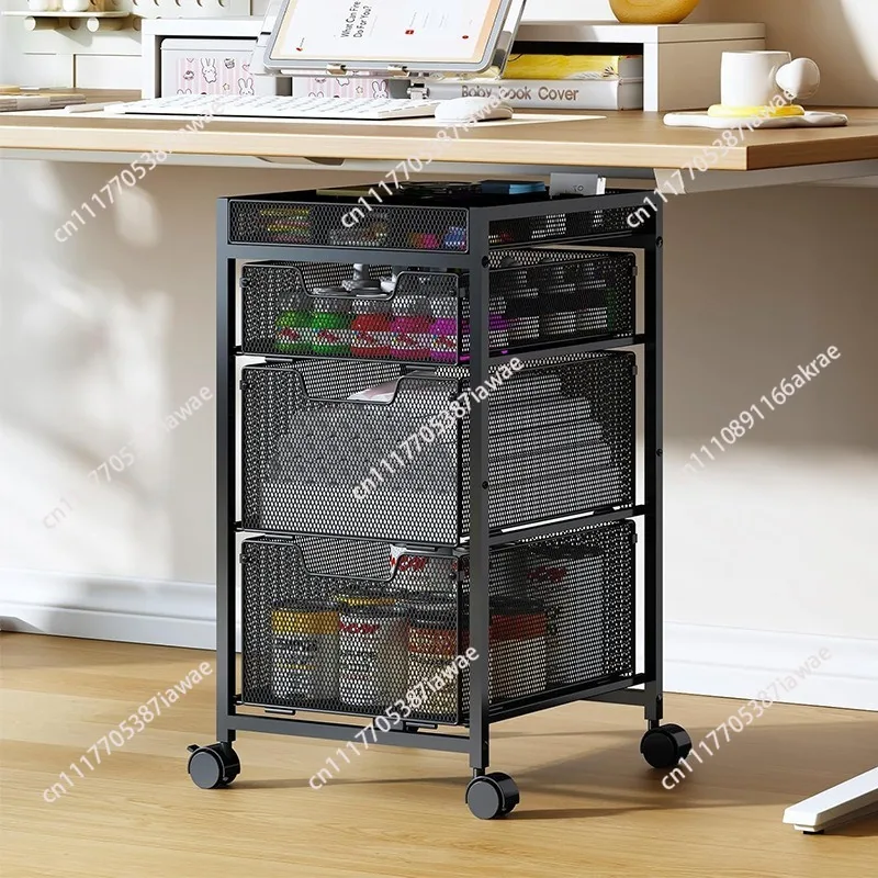Roller file trolley with grid drawers file cabinet organize storage shelves modern simplicity