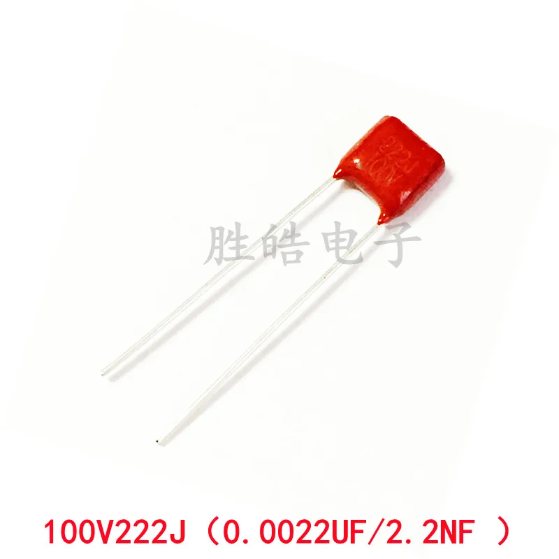 

20piece Good Quality 100V222J 5% High Quality New 0.0022UF Pitch 5mm 2.2NF 100V 222 222J CBB Polypropylene Film Capacitor DIP