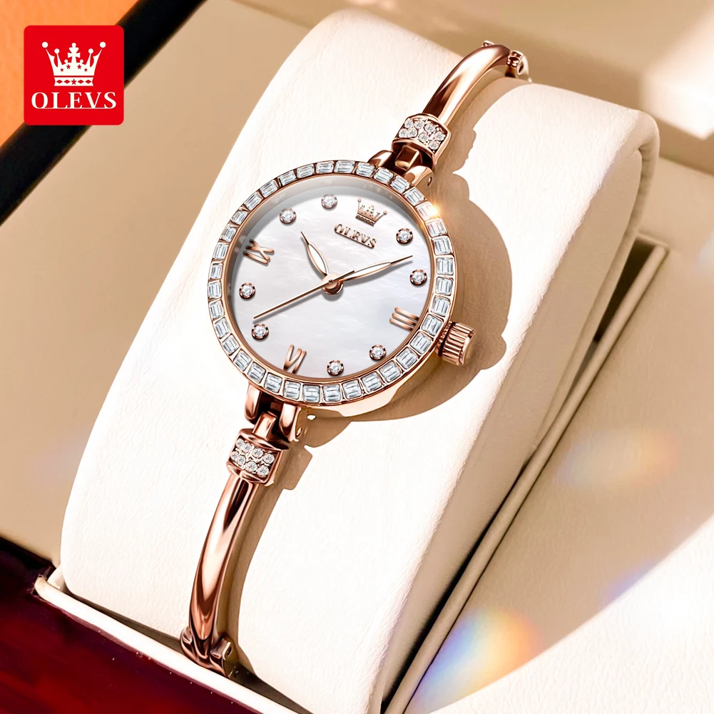 

OLEVS Quartz Watch for Women Luxury Stainless Steel Diamond Ultra Thin Dial Waterproof Elegant Women's Wristwatches Reloj Mujer