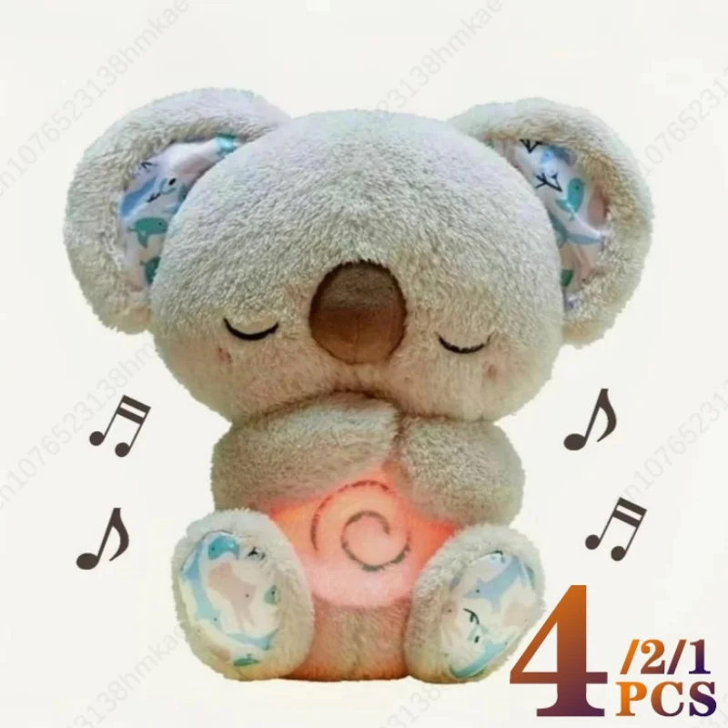 Cute Soothing Koala Bear Sleep Toys for Kids Baby Calming Anxiety Relief Breathing Koala Toy Sleep Buddy Plush Doll with Lights