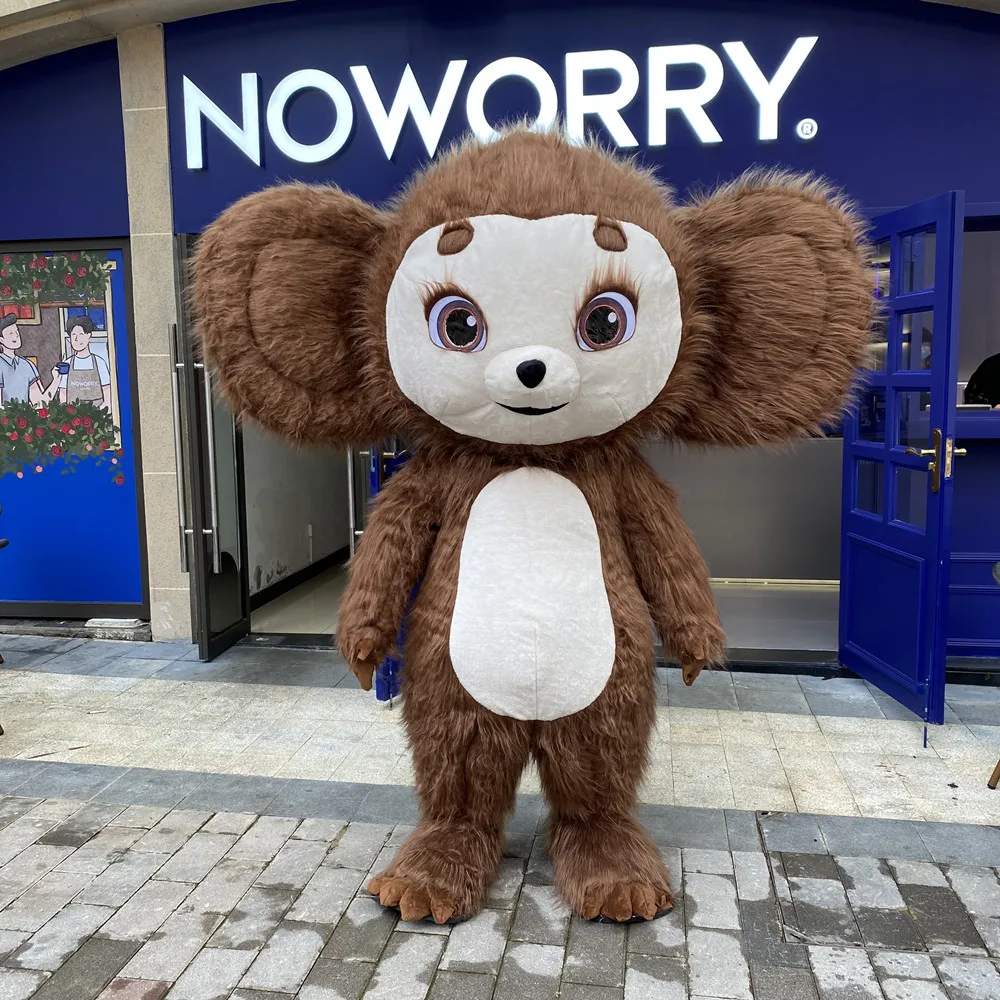 Große aufgeblasene Sehnsu 50, Duskou Santotowährung Afrikaans – 2 m/2,6 m aufblasbares Tscheburaschka-Maskottchen Bär Cosplay Affenkostüm