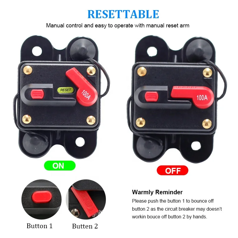 30A 40A 50A 60A 80A 100A 125A 150A 200A 250A 300A Circuit Breakers with Cover amp Breaker Manual Reset