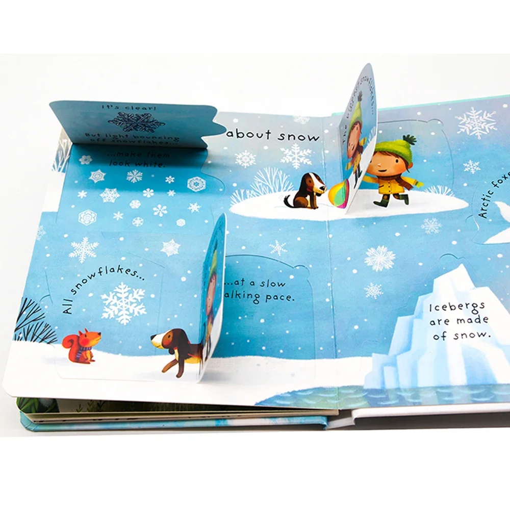 Usborne Lift The Flap Very First Questions & Answers What Is Snow ? Educational English Picture Book For Kids Baby Reading