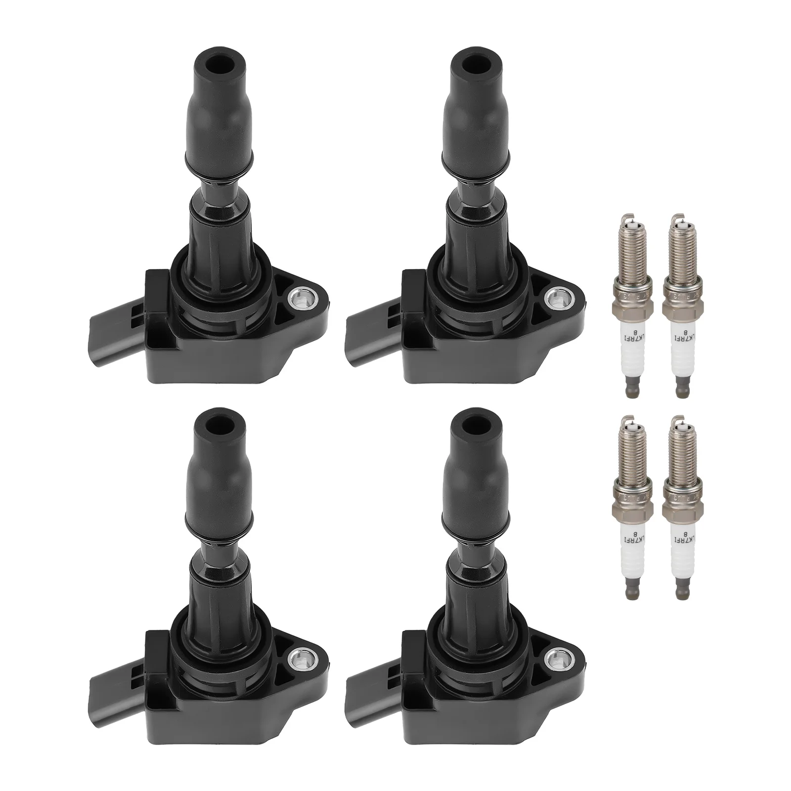 

4pcs Ignition Coil + 4pcs Spark Plug For Kia Hyundai Sorento Tucson Optima UF764 93175