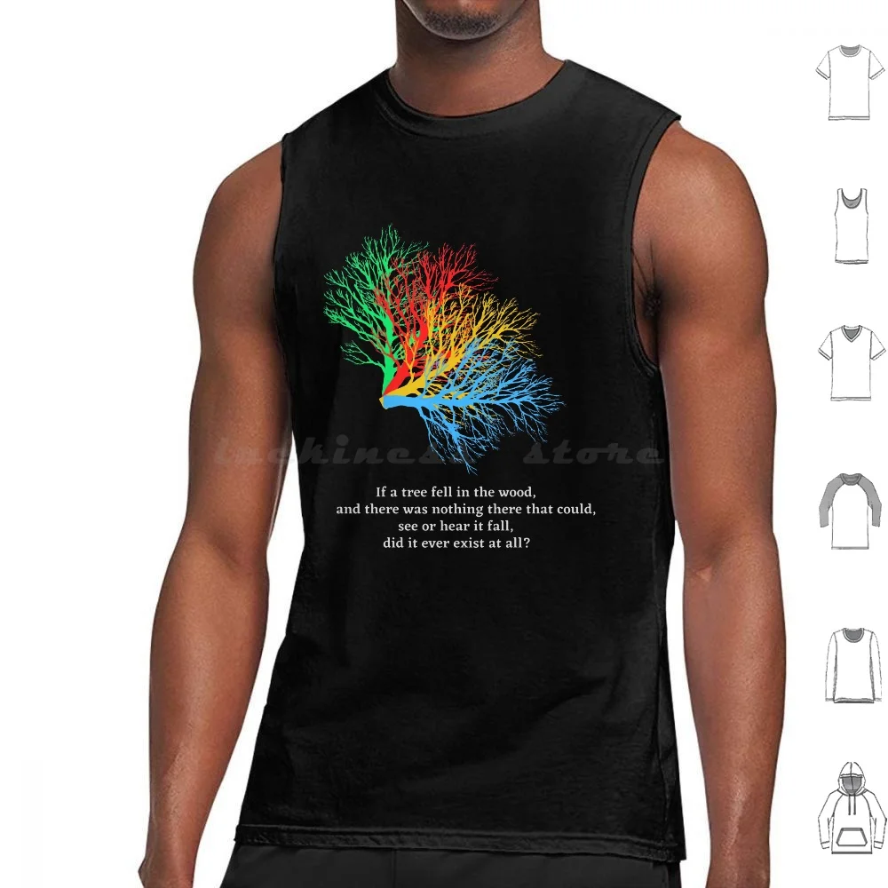 Schrodinger'S Tree Tank Tops Print Cotton Schrodinger Reality Tree Existence Double Slit Experiment Local Universe