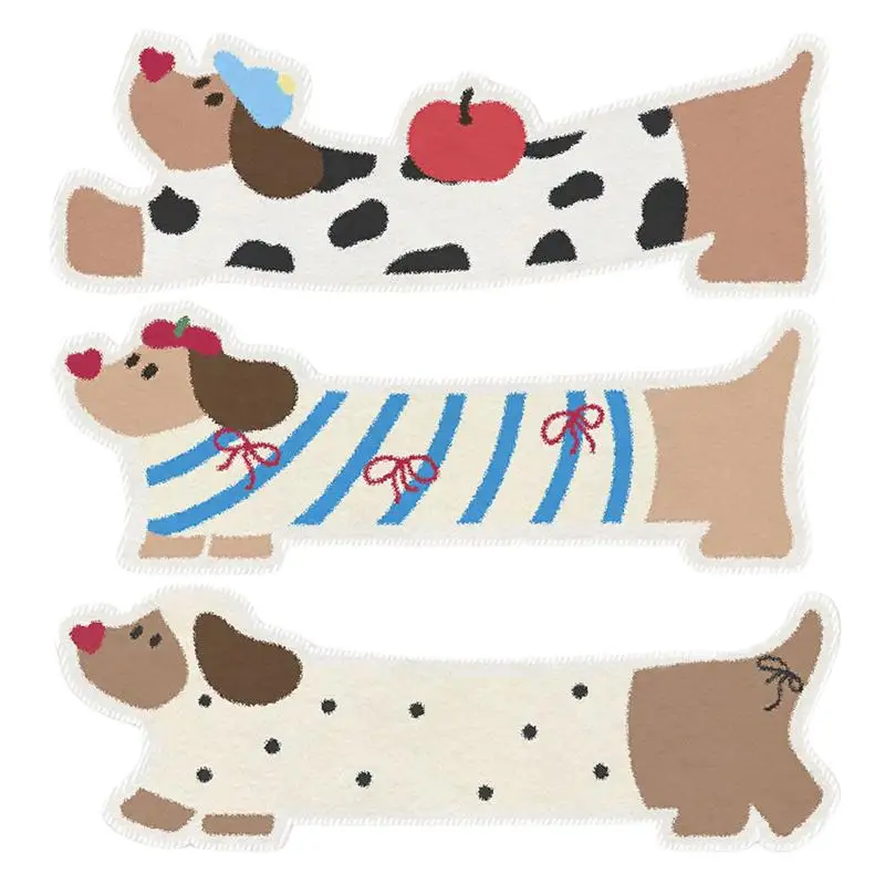 Cute Dog Rugs Cartoon Shower Rug Adorable Dachshund Fuzzy Rugs Irregular Shaped Rug Dachshund Front Door Mat Dachshund Carpet