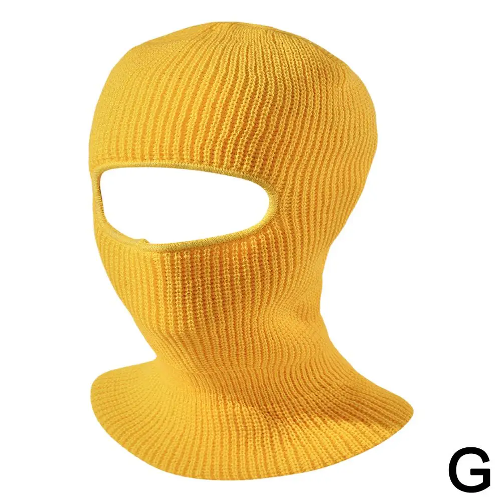 High-end ฤดูหนาว One Hole หมวกสกีกลางแจ้งหมวกกันลมหมวกขี่จักรยาน Balaclava หมวกถักถักหน้ากากสกีหมวก Face Ha P6R0