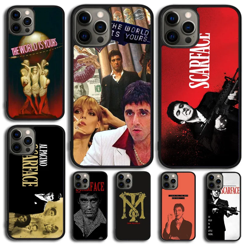 Scarface Tony Montana Phone Case For Apple iPhone 11 Pro Max 6 8 7 Plus SE2020 Coque For iPhone 14 15 16 13 12 Mini Max Cover