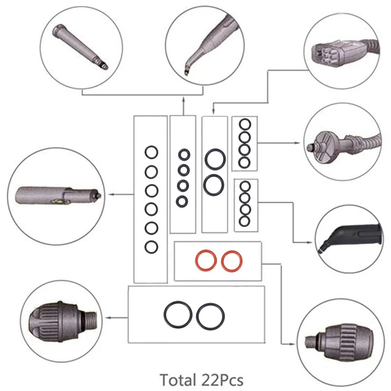 

AB47-Suitable For Karcher SC2 SC3 SC4 SC5 CTK10 CTK20 K.Archer O-Ring Sealing Set O-Ring Sealing Ring 2.884-312.0